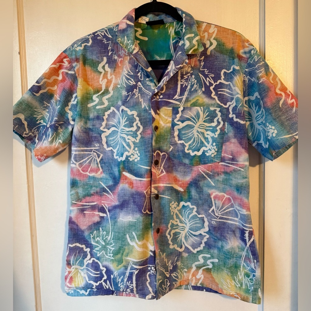 Vintage 1990s Kennington brand Hawaiian reverse print shirt -small EUC